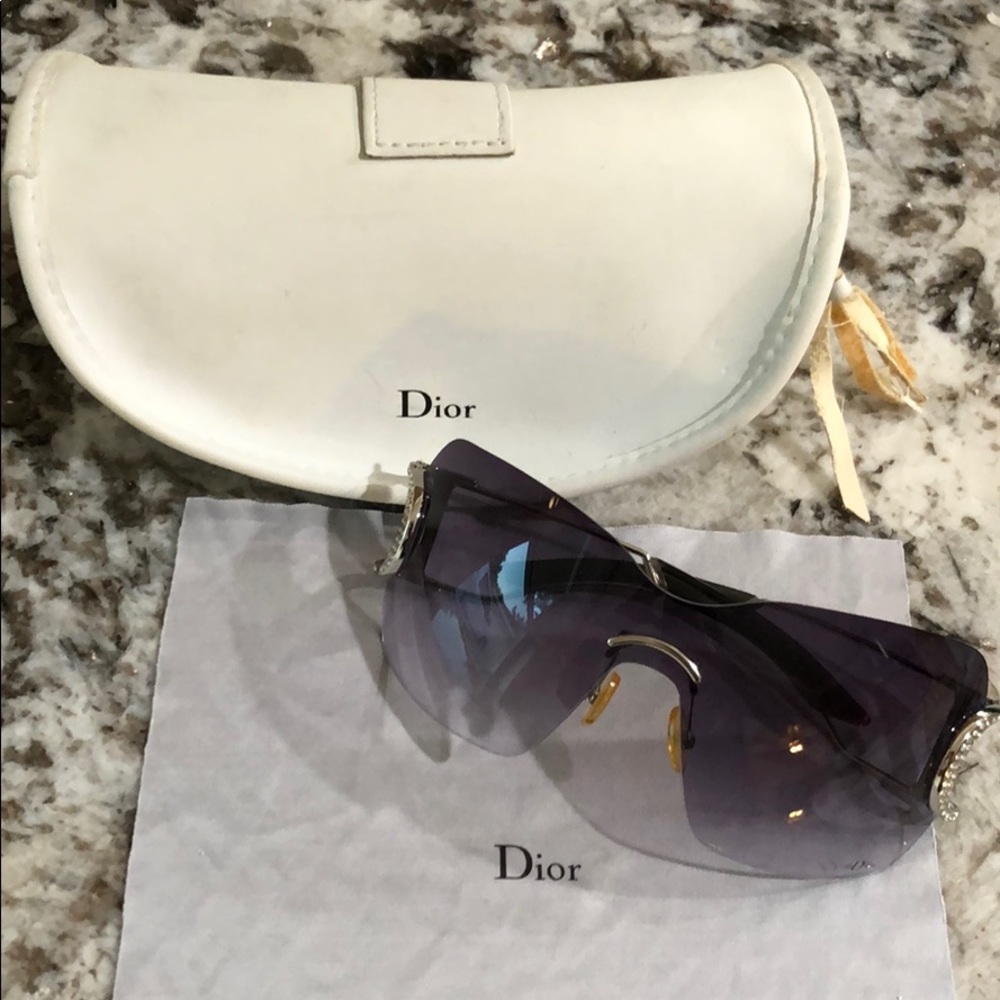 Dior purple sunglasses.